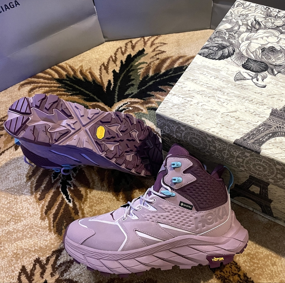 Hoka One One Anacapa Gore-Tex Mid Vibram Hiking Boots Shoes Elderberry Grape - Picture 4 of 15